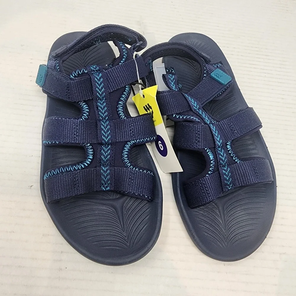 All in Motion Lumi Sandals Kids 6 Navy Blue Recycled‎ Strappy Sporty Hiking NWT